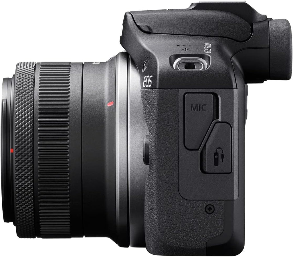 Canon EOS R100 Mirrorless Camera with RF-S18-45mm F4.5-6.3 is STM & RF-S55-210mm F5-7.1 is STM Lenses, APS‑C Sensor, 24.1 MP, 4K Video, Lightweight Vlogging Camera for Entry-Level Creators, Black