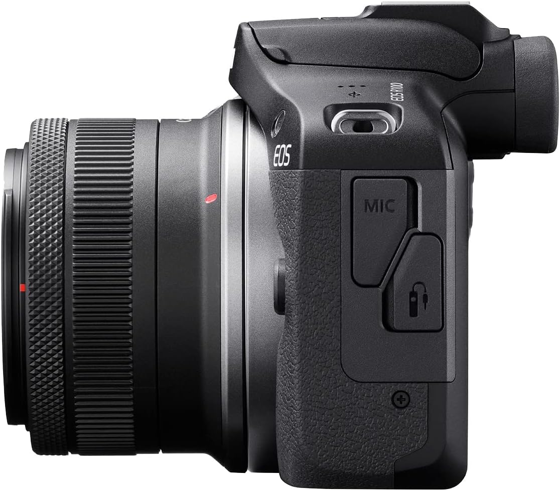 Canon EOS R100 Mirrorless Camera with RF-S18-45mm F4.5-6.3 is STM & RF-S55-210mm F5-7.1 is STM Lenses, APS‑C Sensor, 24.1 MP, 4K Video, Lightweight Vlogging Camera for Entry-Level Creators, Black