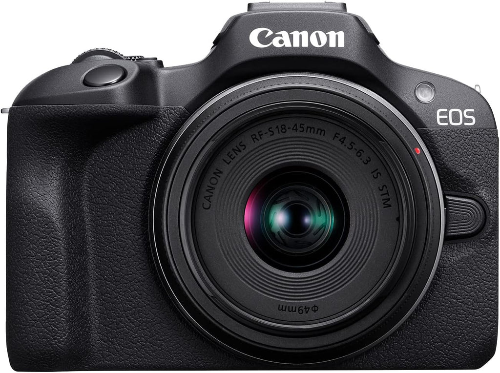 Canon EOS R100 Mirrorless Camera with RF-S18-45mm F4.5-6.3 is STM & RF-S55-210mm F5-7.1 is STM Lenses, APS‑C Sensor, 24.1 MP, 4K Video, Lightweight Vlogging Camera for Entry-Level Creators, Black