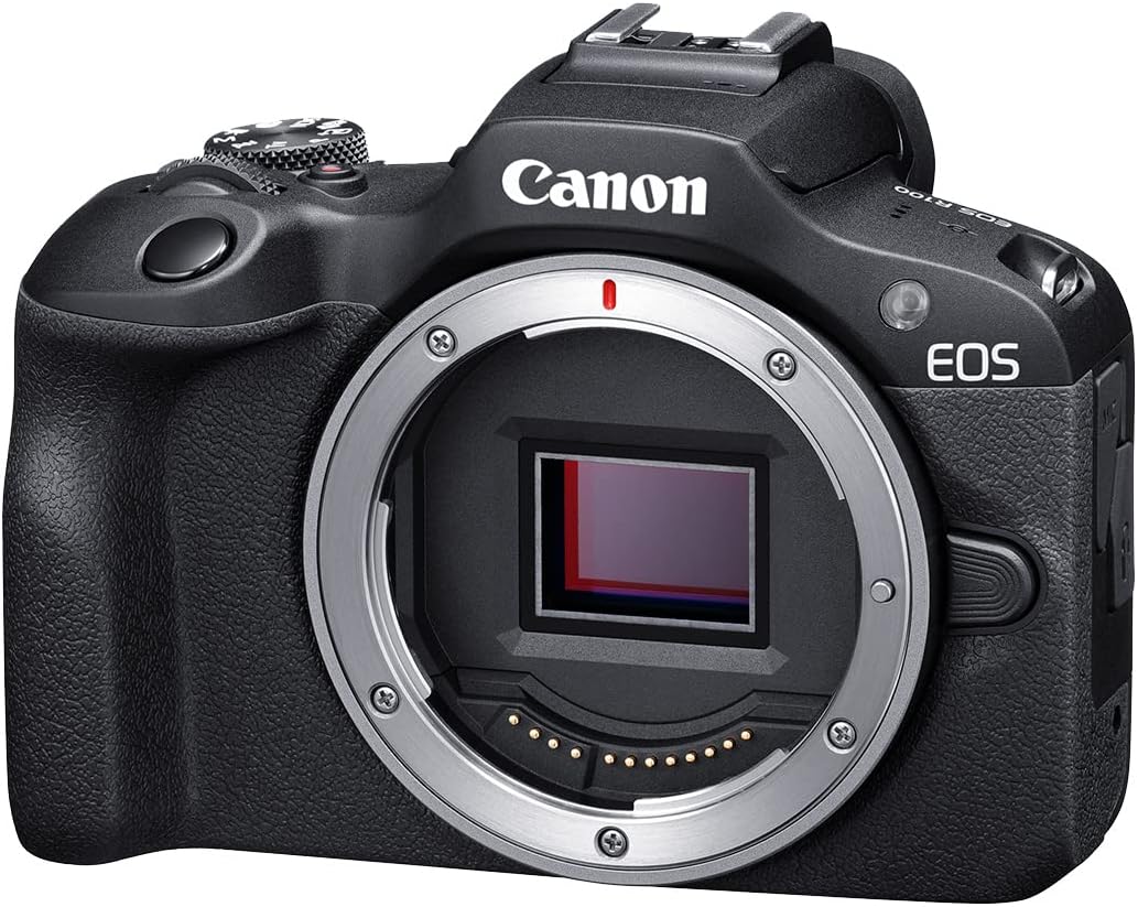 Canon EOS R100 Mirrorless Camera with RF-S18-45mm F4.5-6.3 is STM & RF-S55-210mm F5-7.1 is STM Lenses, APS‑C Sensor, 24.1 MP, 4K Video, Lightweight Vlogging Camera for Entry-Level Creators, Black